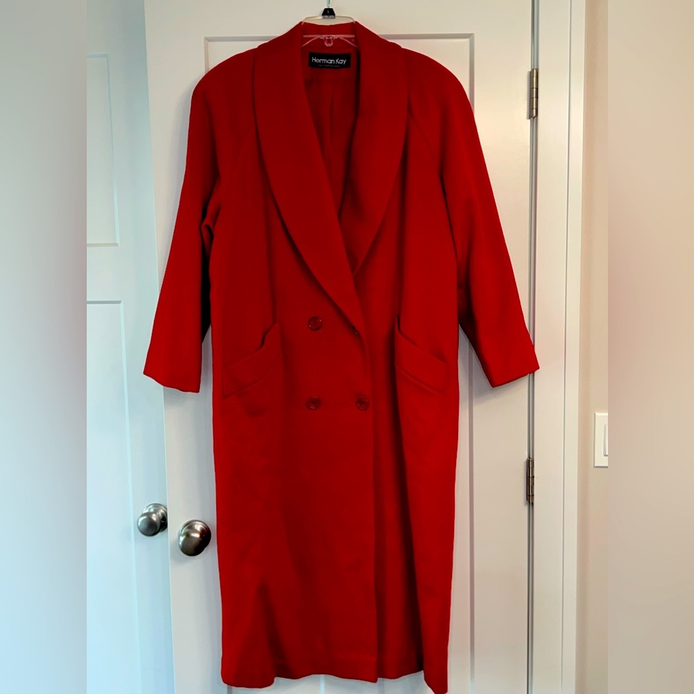 Herman Kay long red coat